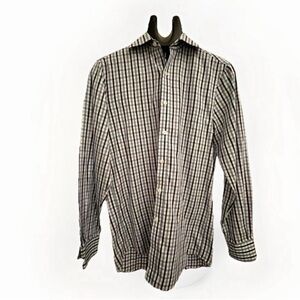 Michael Kors Men's Dress Shirt 14.5 32-33 Blue/White